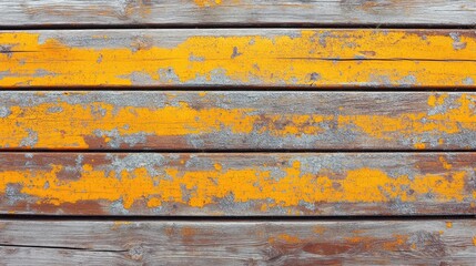 Fototapeta premium A warm, autumn-colored wooden planks surface, featuring a rustic, weathered texture with a grungy feel, perfect for vintage or nature-inspired design and decor projects