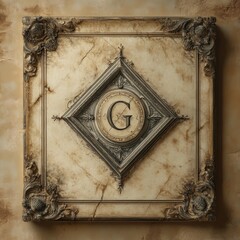 Ornate Frame Encloses A Decorative Letter G Design