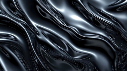 Dramatic dark grey abstract fluid texture background, with ripples and metallic surface creating an elegant and striking visual composition