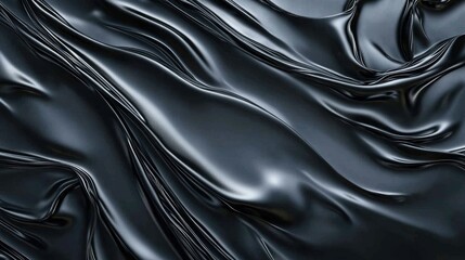Dramatic dark grey abstract fluid texture background, with ripples and metallic surface creating an elegant and striking visual composition