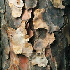 A close-up of the bark and leaves of an endangered tree, showing its unique and fragile characteristics
