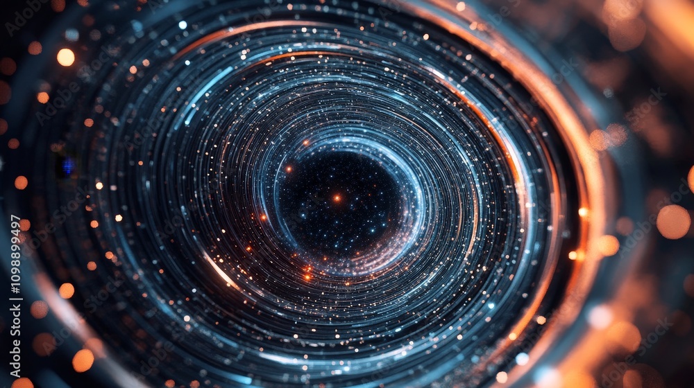 Aufkleber a conceptual image representing the harmonics of a black hole sound waves, with concentric patterns 