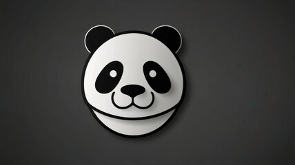 Obraz premium Cute cartoon panda face illustration.