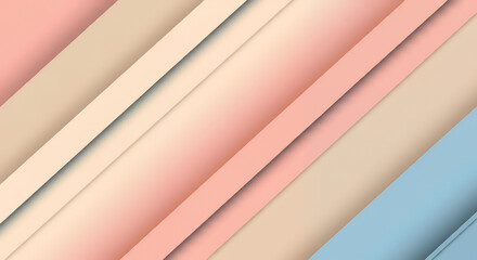 Fototapeta premium Abstract Pastel Background: Diagonal Layers of Peach, Beige, and Light Blue