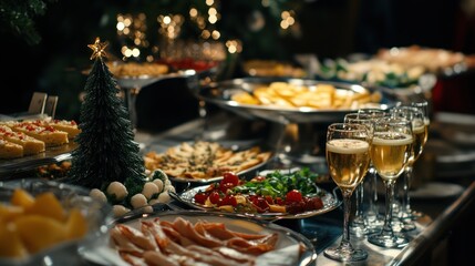 Fototapeta premium Festive buffet with champagne.