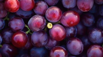 Fototapeta premium Exploring the Health Benefits of Red Wine Featuring Close-Up of Vibrant Purple Grapes Highlighting Nutritional and Antioxidant Qualities