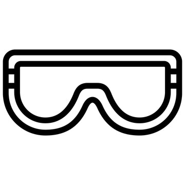 black goggles icon, simple outline style clip art preview