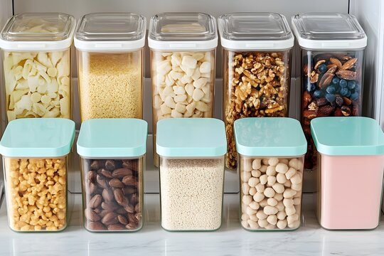 Organizing fridge items with labeled containers, clean space around for text. Clean Out Your Refrigerator Day