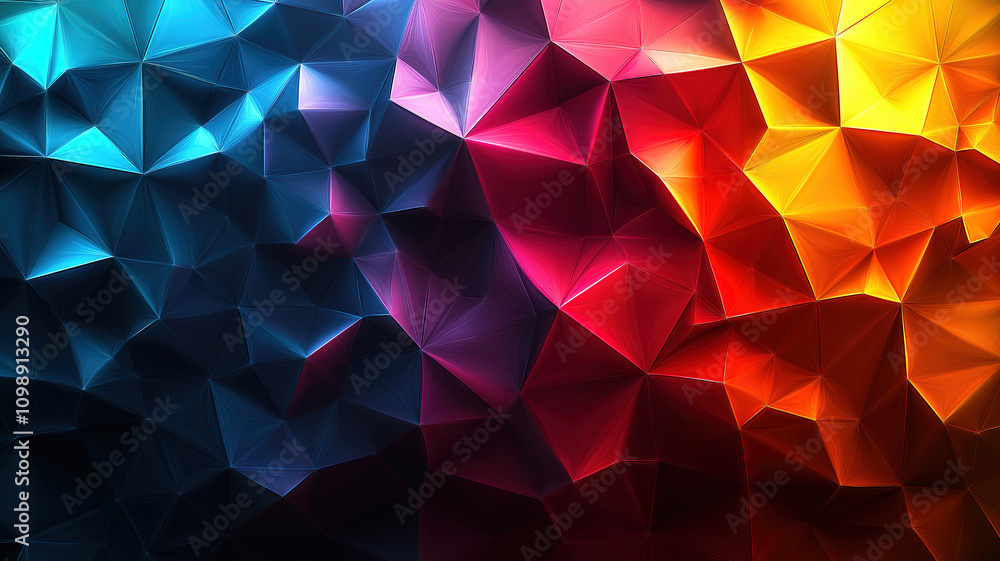 Poster polygonal connections blending sci fi concepts with abstract geometric pattern design themes