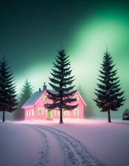 Obraz premium christmas tree in the snow