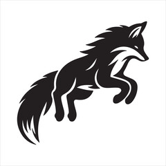 Naklejka premium black and white wolf