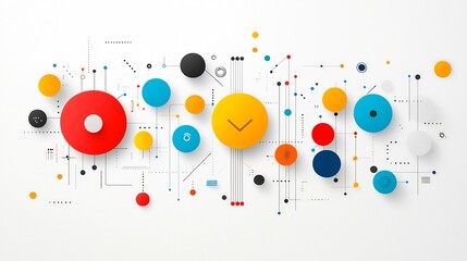 Conceptual design of with visual sound clarity elements such as speech bubbles and frequency lines on a white background  Representing communication expression and technology in a minimalist modern