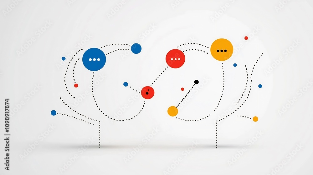 Poster Vibrant Dialogue Abstract Voices Connecting Through Expressive Intonation Symbols on a White Background  Conceptual Representing Communication Technology and Digital Art Design