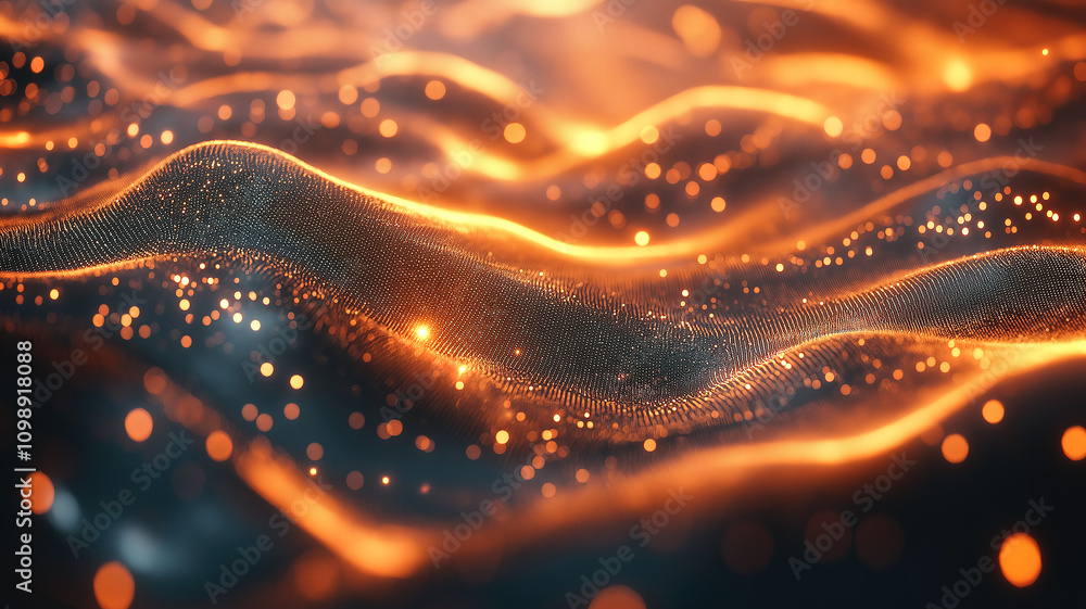 Poster big data and quantum computer technology concept with plexus effect for science and technology