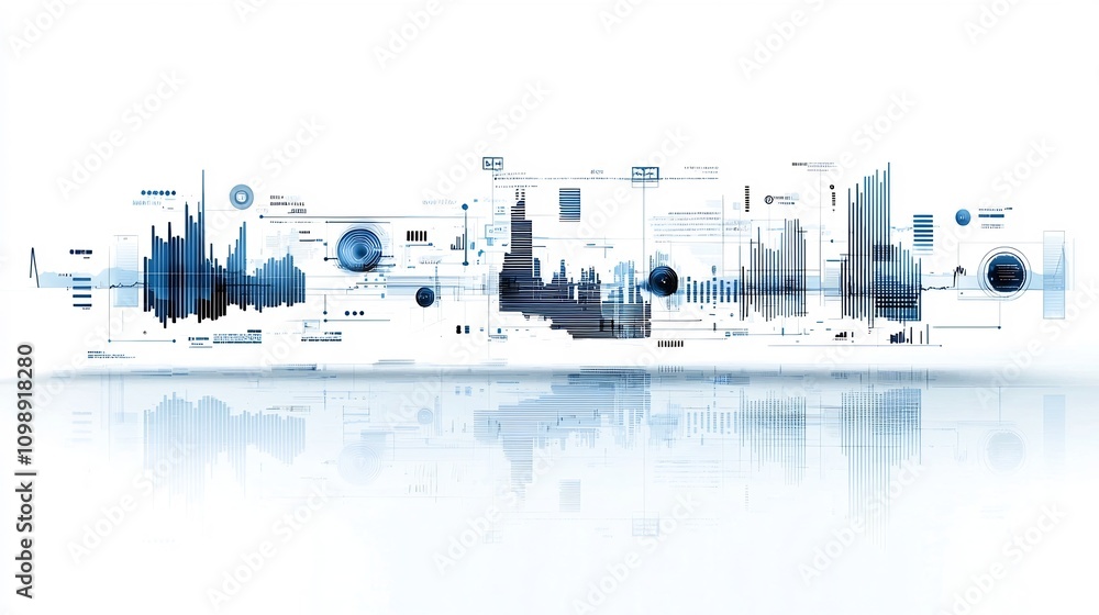 Poster Creative design showcasing voice interaction with detailed sound waves and visualized intonation transitions against a white background  Futuristic and minimalist conceptual