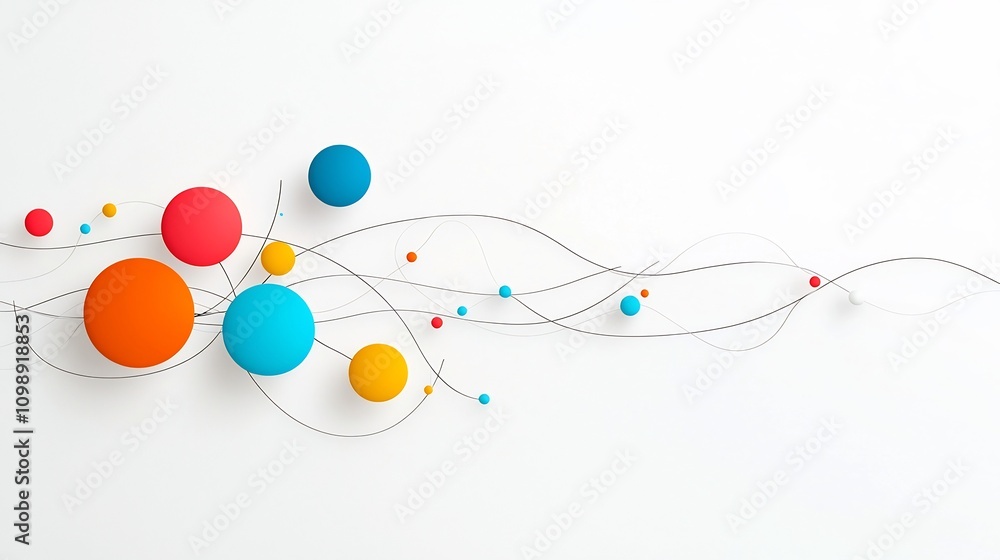 Poster Mesmerizing abstract design featuring intricate fiber optic strands emitting a captivating display of bright and colorful light patterns against a clean white background