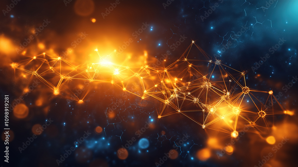 Poster dynamic plexus style background template for showcasing science and technology in presentations