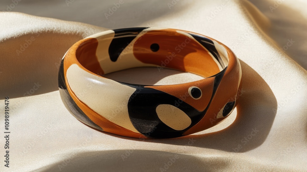 Aufkleber elegant abstract design bangle on soft fabric background