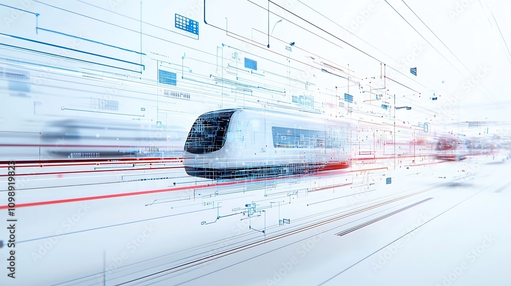 Poster Stunning futuristic depicting an advanced optical fiber network with glowing dynamic lines and intricate light refraction elements against a clean white background  The image showcases a captivating