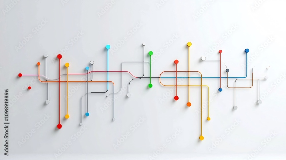 Fototapete captivating art showcasing the principles of optics in fiber cables with colorful light paths reflec