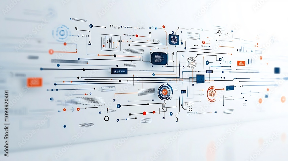 Poster futuristic art of an advanced fiber optic network system with vibrant light effects and seamless dig