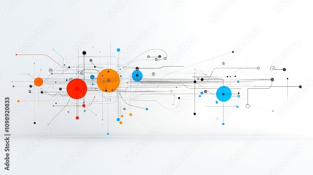 Poster Fiber optic technology abstract design featuring dynamic light trails and fluid movement symbolizing high speed data transfer and telecommunication on a white background  Futuristic modern