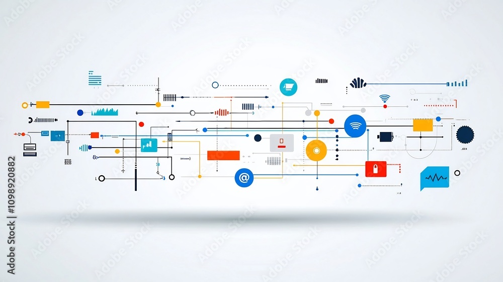 Aufkleber fiber optic cables transmitting light signals across telecommunication and communication network on 