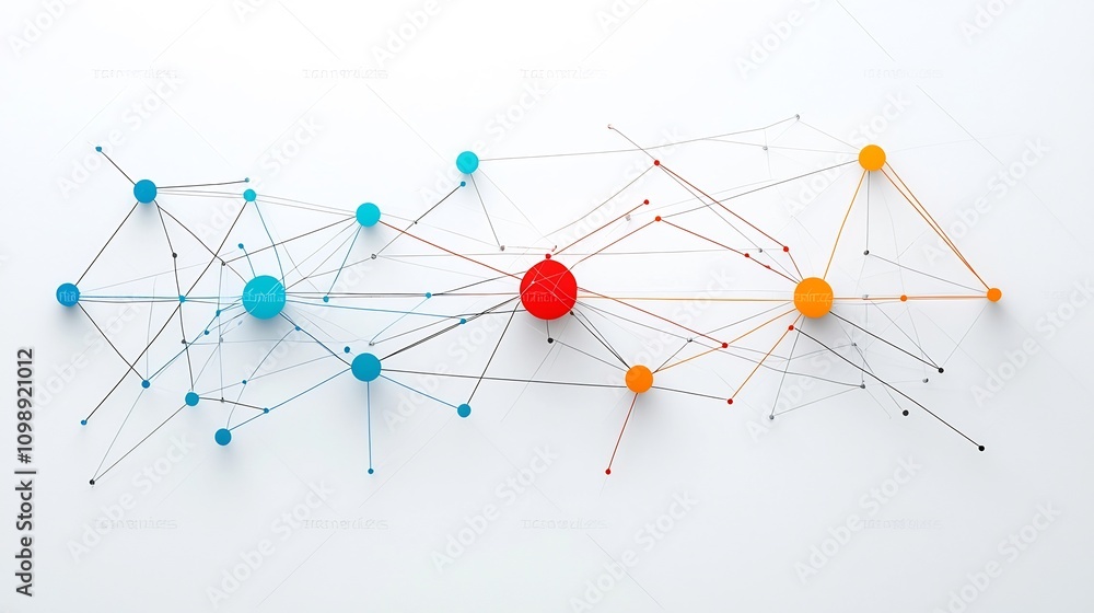 Poster vibrant fiber optic communication network with glowing light trails connecting telecommunication hub