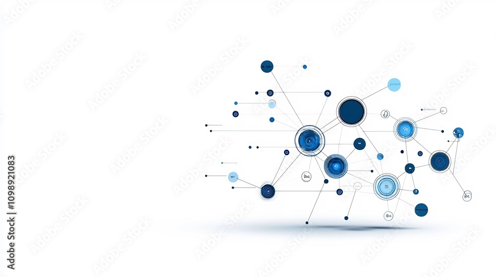Poster futuristic art showcasing an intricate interconnected fiber optic communication network with dynamic