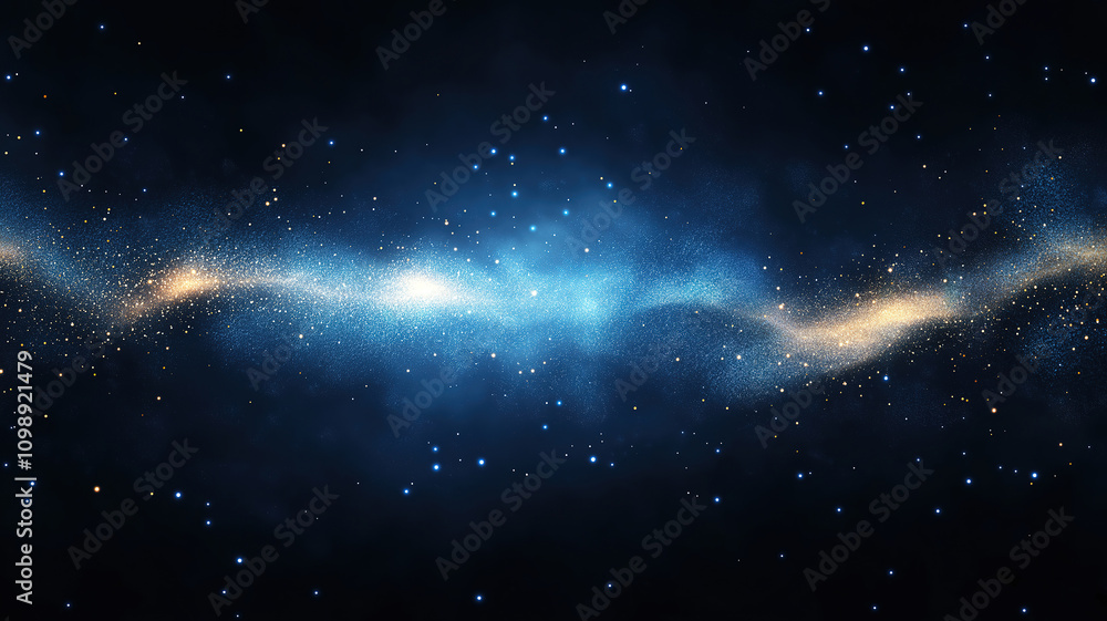 Aufkleber dark blue background illuminated with glowing particles creating a stunning