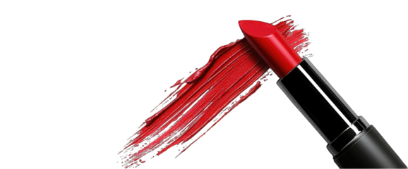 Lipstick brush stroke on cutout PNG