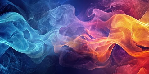 Fototapeta premium An abstract design featuring flowing shapes and colors, representing emotions and thoughts related to mental health.
