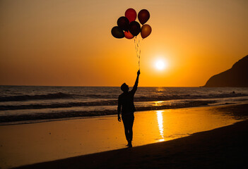 person released balloon on sunset