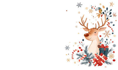Fototapeta premium Christmas and new year with Elegant Ornaments Style Perfect for Tags, Posters, and Banners with Space for Text