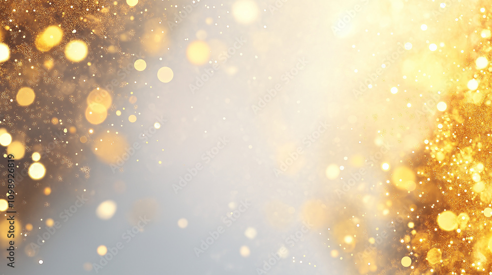 Poster golden sparkle background: a shimmering, festive background with a soft, gradient transition from go