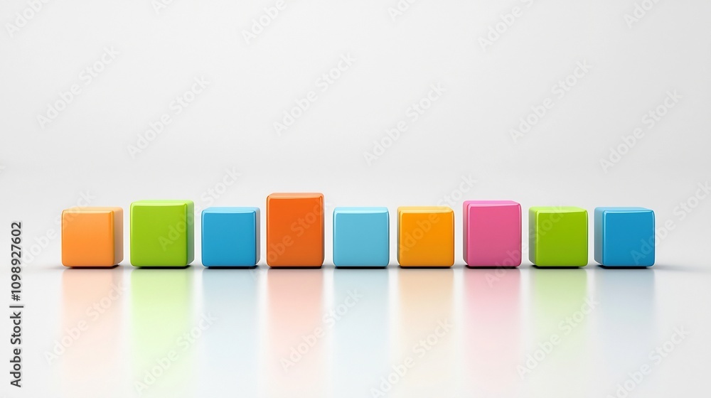 Leinwandbilder colorful 3d of swot analysis blocks representing strengths weaknesses opportunities and threats for 