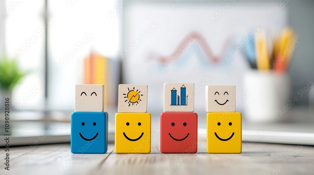 Poster Insightful Consumer Sentiment Analysis with Emotive Faces and Colorful Data Visualizations   3D Depicting Market Research Business Intelligence and Finance Reporting