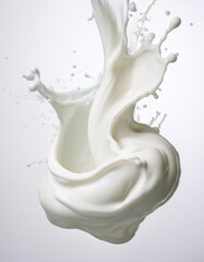 Obraz premium Liquid Splash of White Milk in white background
