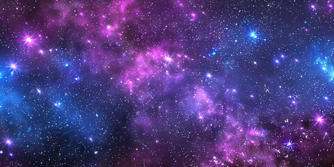 Purple and Blue Galaxy: A starry galaxy filled with twinkling purple and blue stars, as if one could reach out and touch the night sky