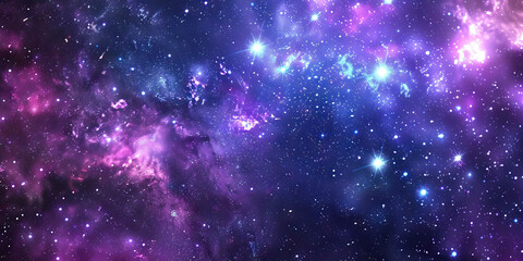 Fototapeta premium Purple and Blue Galaxy: A starry galaxy filled with twinkling purple and blue stars, as if one could reach out and touch the night sky