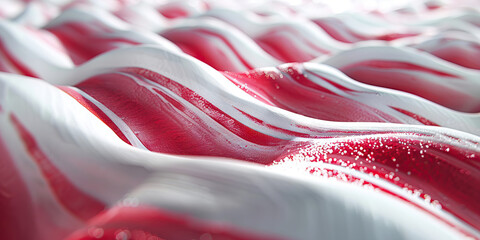 Candy Cane Canvas: A whimsical world where everything is painted in shades of white and red, reminiscent of a candy cane striped landscape.