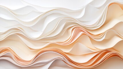 Obraz premium Soft, flowing layers of pastel-colored paper create an elegant texture, showcasing subtle gradients and gentle waves.