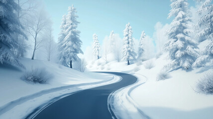 Obraz premium road in winter