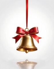 christmas bells with red ribbon