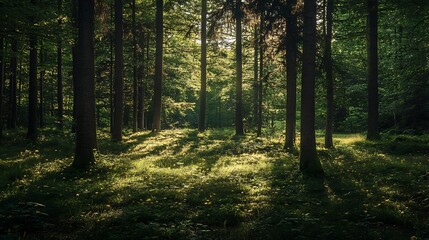 Obraz premium Sunlit Forest Path