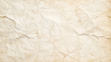 Fototapeta premium Time-Worn Elegance: Aged Crumpled Paper Texture in Warm Ivory Tones with Intricate Grain Patterns for Nostalgic Designs
