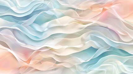 Obraz premium Abstract, 3D render of colorful, flowing ribbons in a wavy pattern.