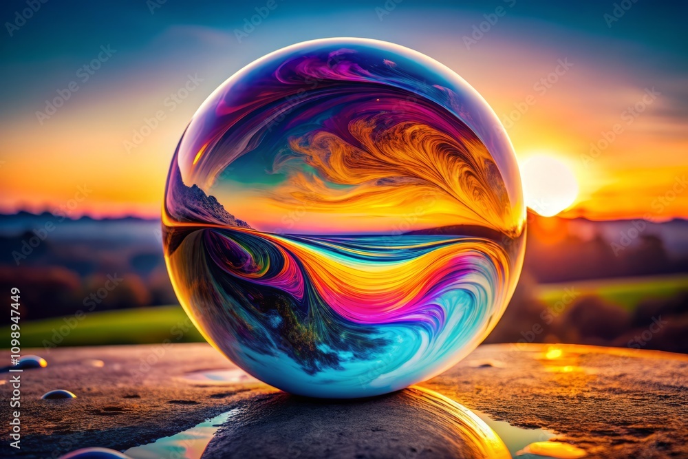 Poster vibrant colorful sphere featuring fluid gradient in a dynamic abstract design, perfect for modern br
