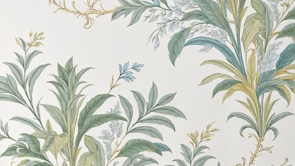 Fototapeta premium seamless background with leaves