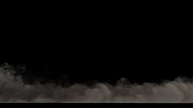 Seamless loop of low, slow rolling fog, smoke or mist, HD 24p, alpha channel for transparent background